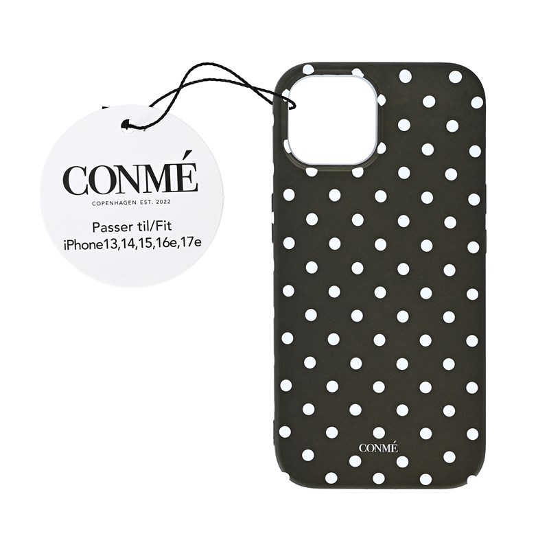 Conmé Mobilskal Autumn Dot Svart m. Vita prickar iPhone 13/14/15/16E 2