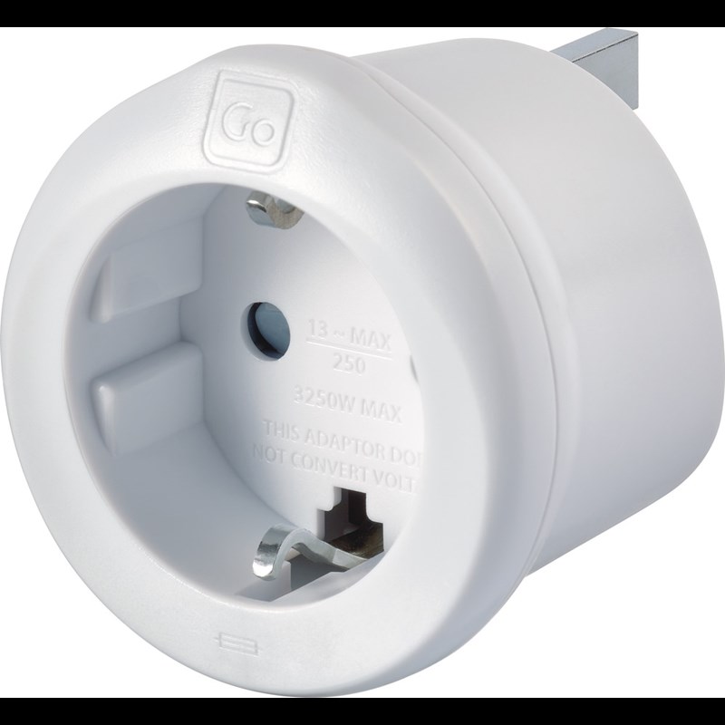 Go Travel EU-UK Adaptor Vit 2