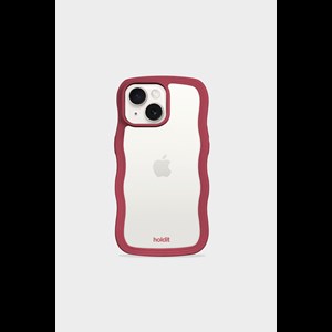 Holdit Mobilcover Wavy iPhone 13/14/15 Rød/Hvid