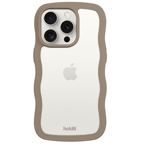 Holdit Mobilcover Wavy Transparent iPhone 14 Pro Max Mocca Brun