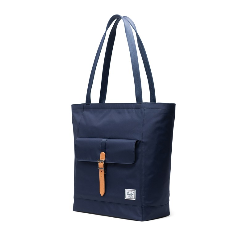 Herschel Shopper Tote Bag Retreat Marinblå/Cognac 2