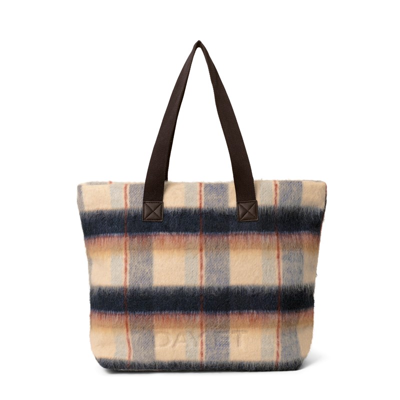 DAY ET Shopper Day Woolen Check  Blå/gul 1