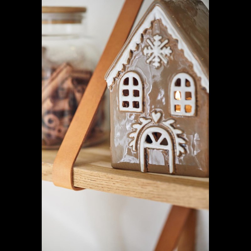 Ib Laursen Fyrfadsstage Hus Stillenat Brun/Beige 2