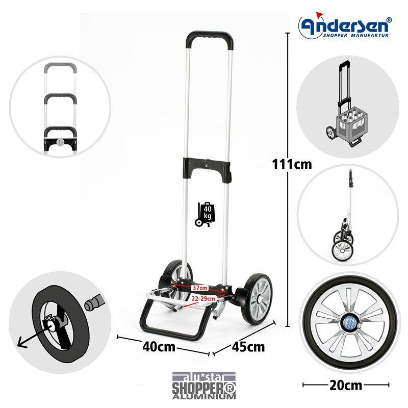 Andersen Shoppingvagn Alu Star Sofia Röd 3