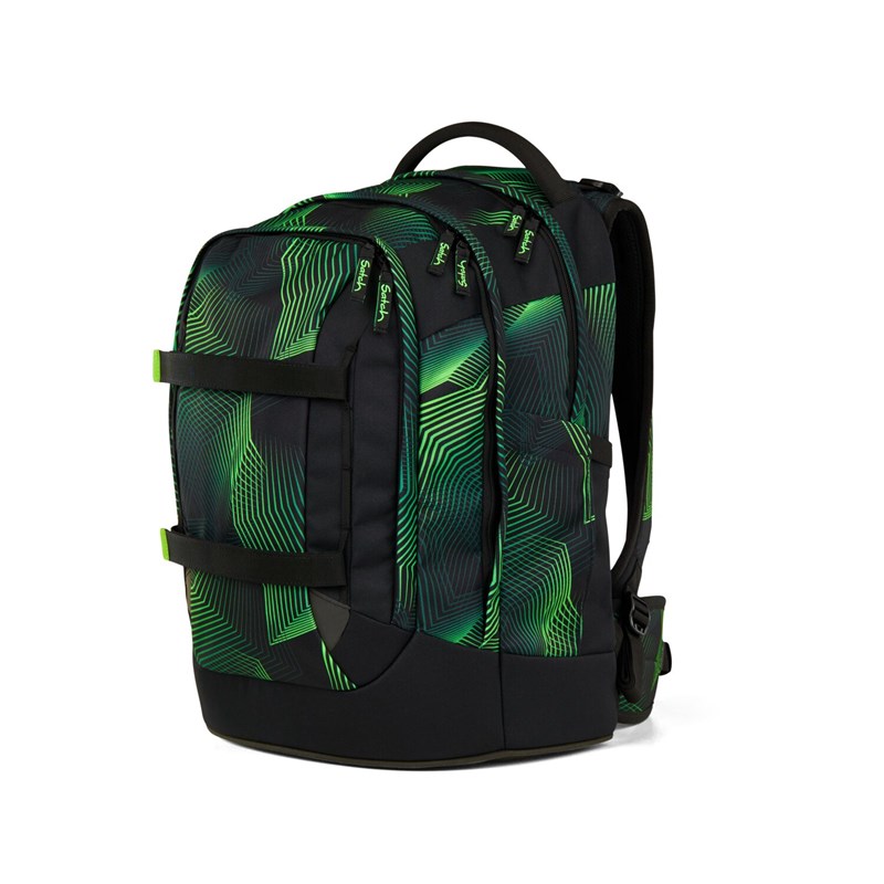 Satch Skolväska Pack Seismic Green Grönt mönster 7