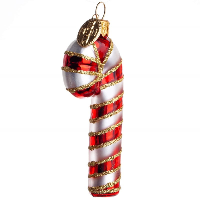 Brink Nordic Julekugle Sukkerstok Rød/Hvid 2