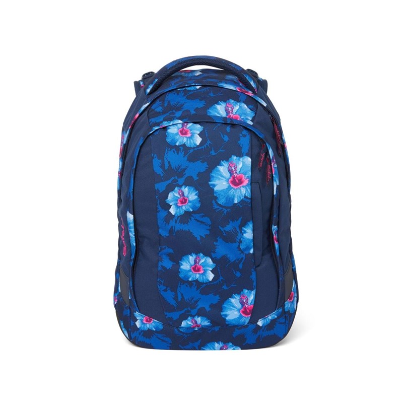 Satch Skoletaske Sleek Waikiki Blue Blå m/blomst 1