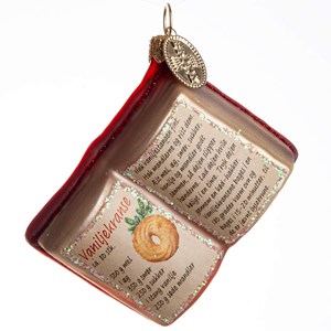 Brink Nordic Julekugle Bog Vaniljekrans Rød/Hvid