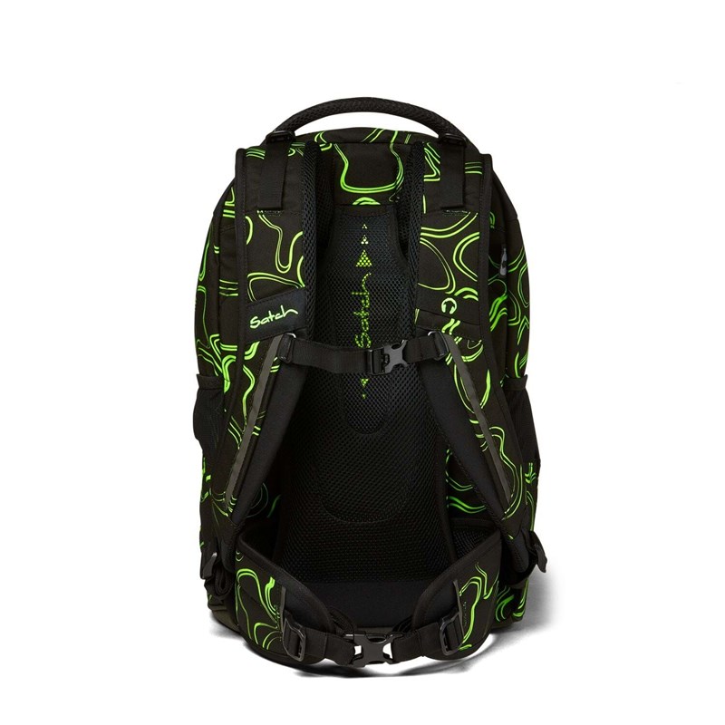 Satch Skoletaske Pack Green Supreme Sort- Neon 6
