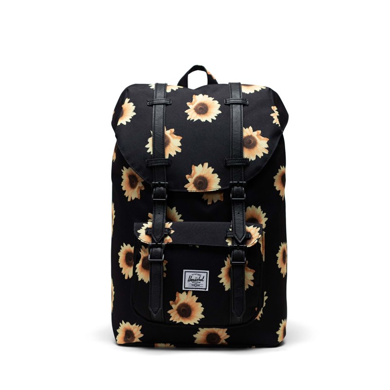Herschel Rygsæk Little America Mid Sort/med blomster 1