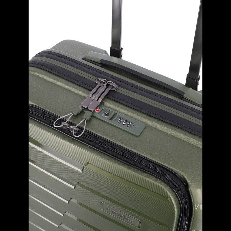travelite Kuffert Airbase med frontlomme Oliven Grøn 55 Cm 10