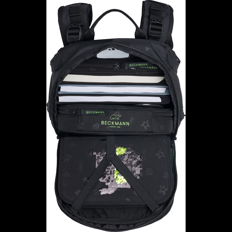 Beckmann Skoletaske Active Air Pixel Sort/Sort 7