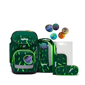 Ergobag Skoletaskesæt Pack Beartastic Grøn mønster