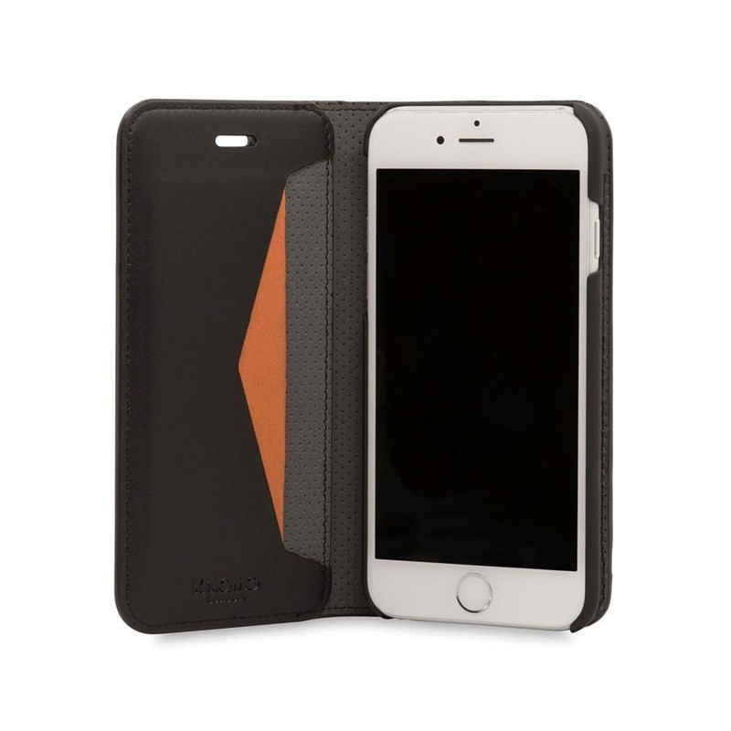 Knomo Mobilcover Leather Sort iPhone 6/6S/7/8/SE 3