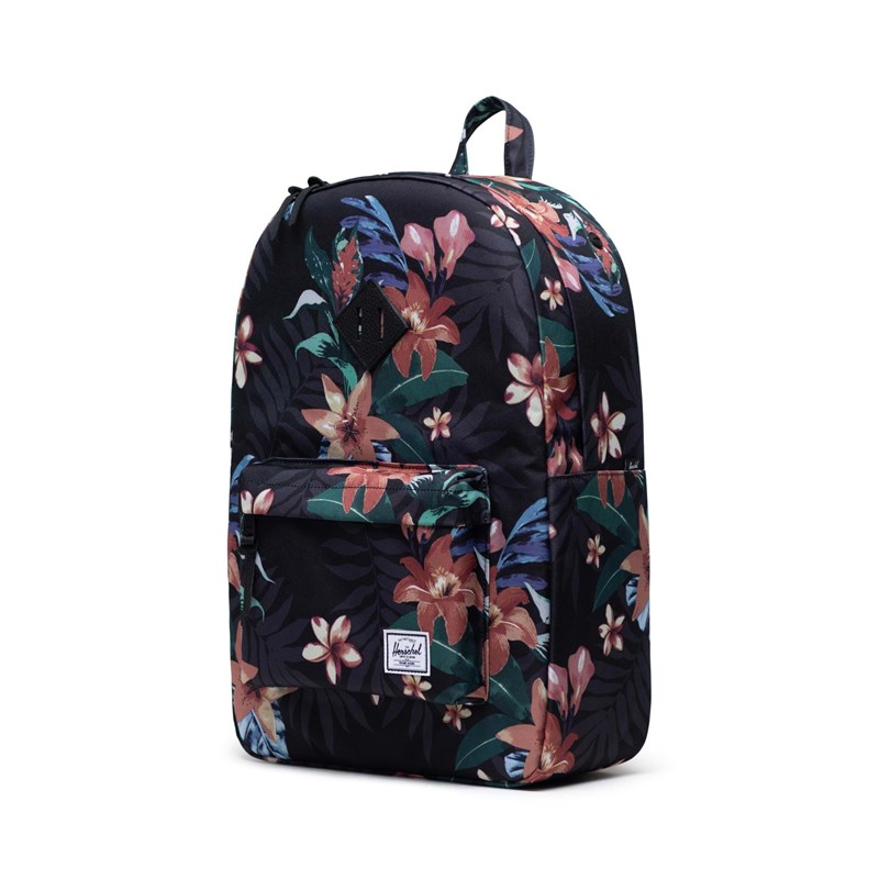 Herschel Rygsæk Heritage Sort/med blomster 3