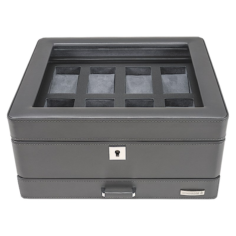 Windrose Urkasse 8 ure med skuffe Grå 2