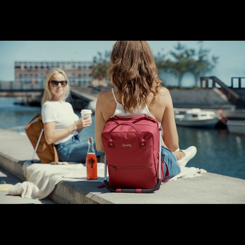 Standley Rygsæk LeanBag m/siddepude Rød 16" 2