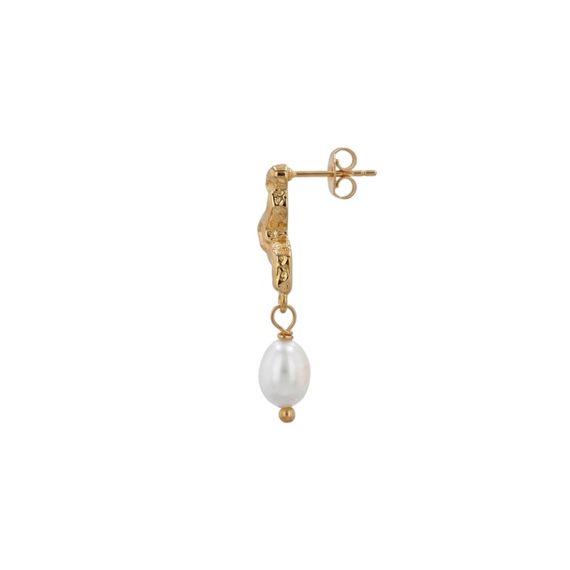 Winther Studio Øreringe Manta Pearl Guld 3