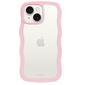 Holdit Mobilcover Wavy Transparent Iphone 15 Pink