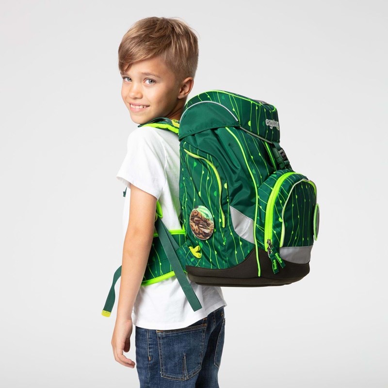 Ergobag Skoletaskesæt Pack Lumi Grøn mønster 7