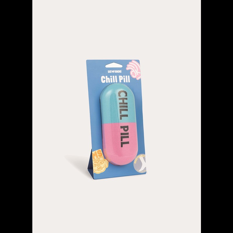 Eat My Socks Strømper Chill Pill Blå/rød 3