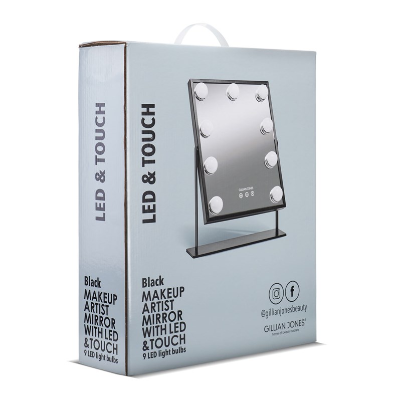 Gillian Jones Spejl Hollywood med LED Pærer Sort 6