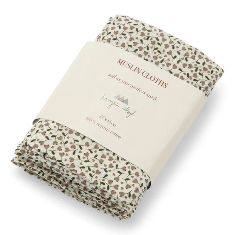 Konges Sløjd Muslin stofble gots 3 pak Blomster Print 1