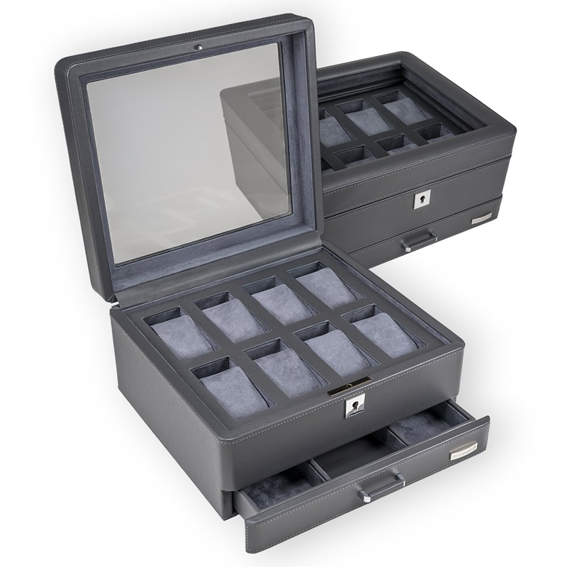 Windrose Urkasse 8 ure med skuffe Grå 3