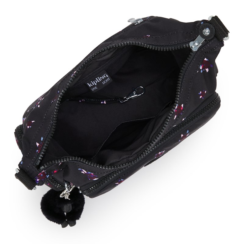 Kipling Crossbody Taske Gabb S Sort/med blomster 3
