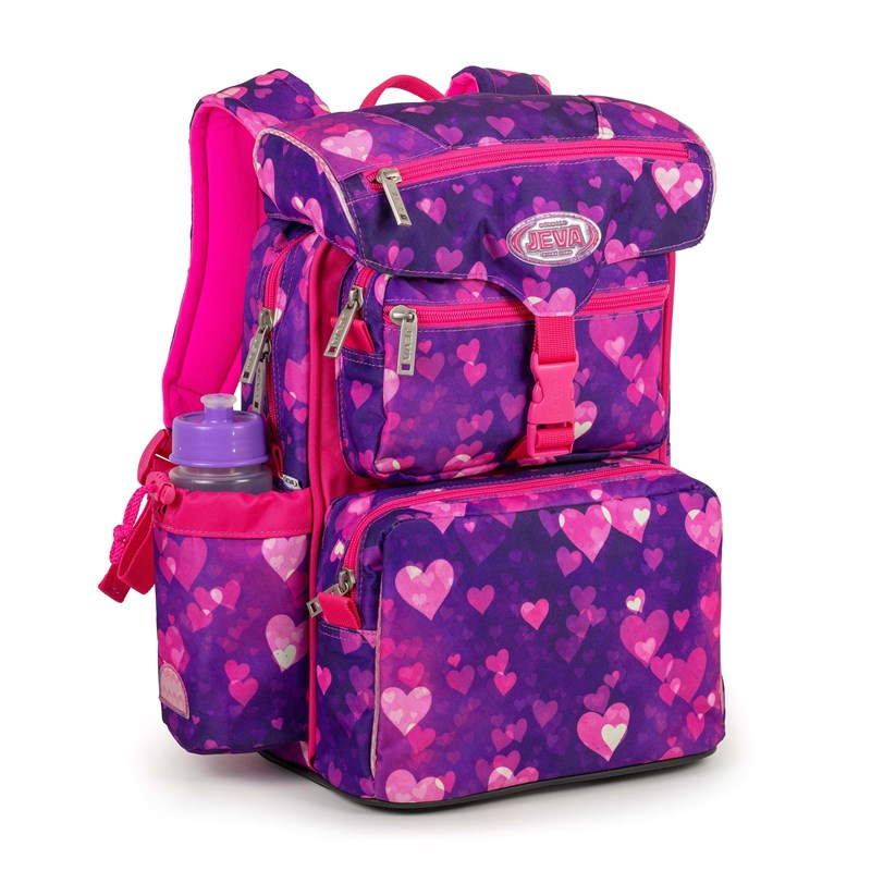 JEVA Skoletaske Beginners Blå/Rød/Sort 2