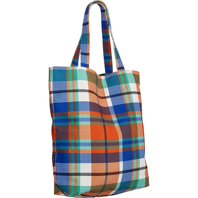 Bella Ballou Shopper Check Blå/orange 2