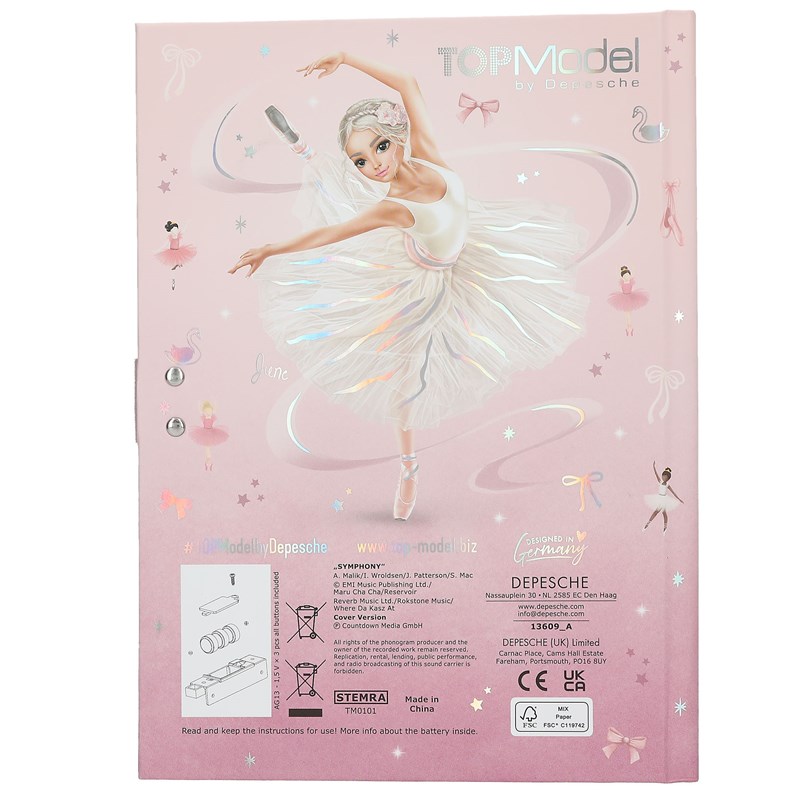 TOPModel Dagbok m. kod och musik Ballet Rosa 4