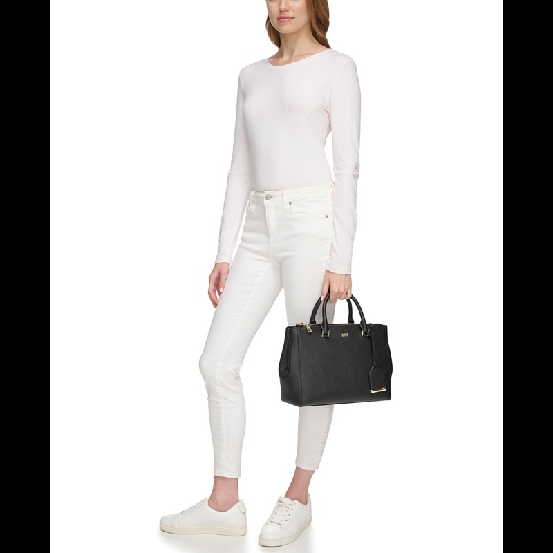 DKNY Handväska Bella Satchel Svart/Guld 2