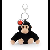 Keel Toys Bag Charm Chimpanse Sort/Cognac