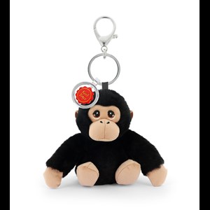 Keel Toys Bag Charm Chimpanse Sort/Cognac
