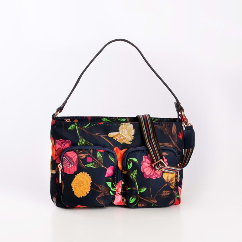 Oilily Skuldertaske M Flat Blå Blomst 1