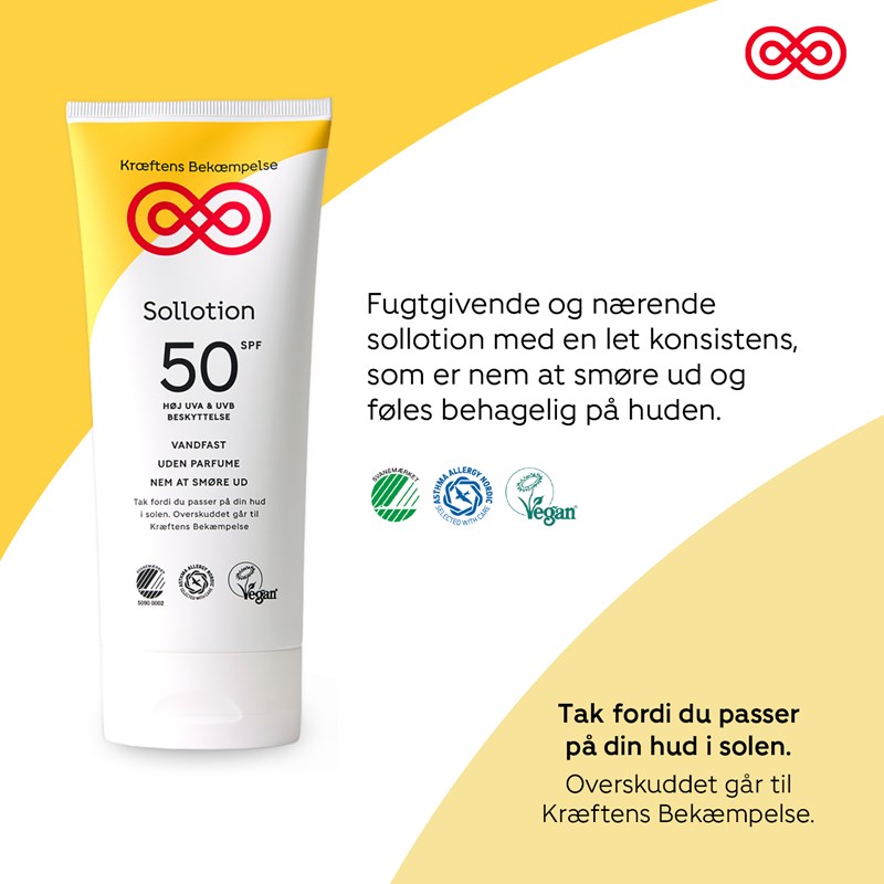 Kræftens Bekæmpelse Sollotion SPF50 Hvid 6