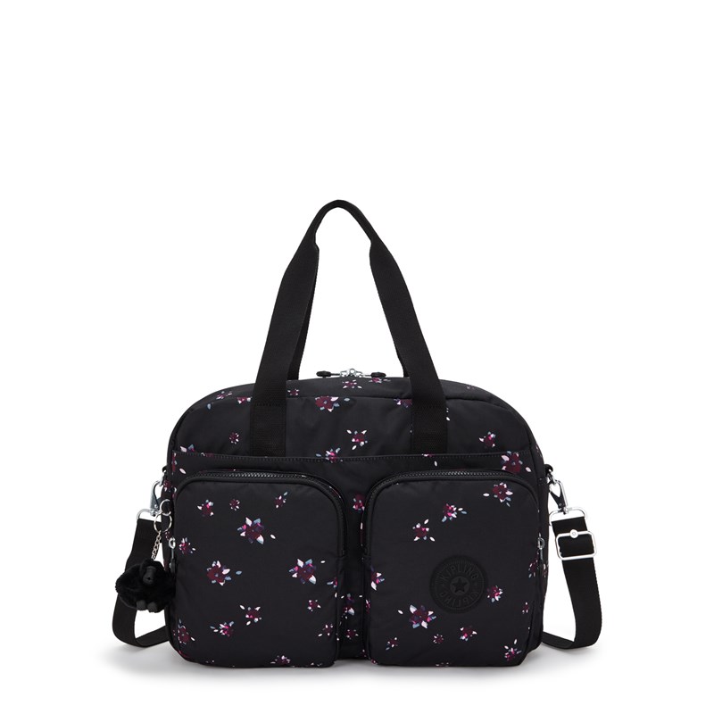 Kipling Sportväska Defea XL Svart/med blommor 15" 1