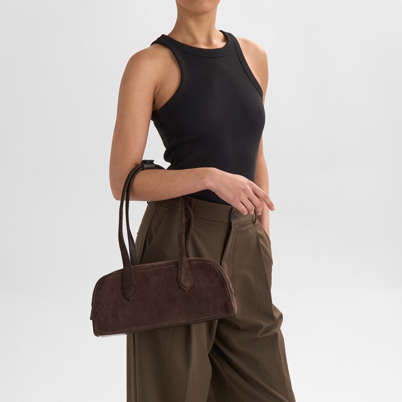MARKBERG Skuldertaske EdenaMBG Suede M. Brun 2