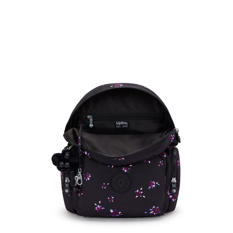 Kipling Rygsæk City Zip S Sort/med blomster 3