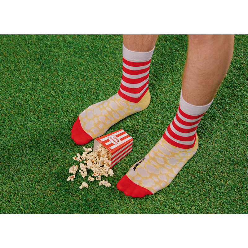 Eat My Socks Strømper Popcorn Rød 3