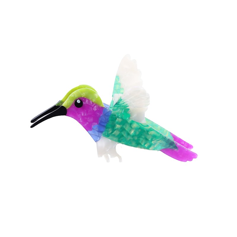 By Stær Hårklämma Kolibri Grön/lila 1
