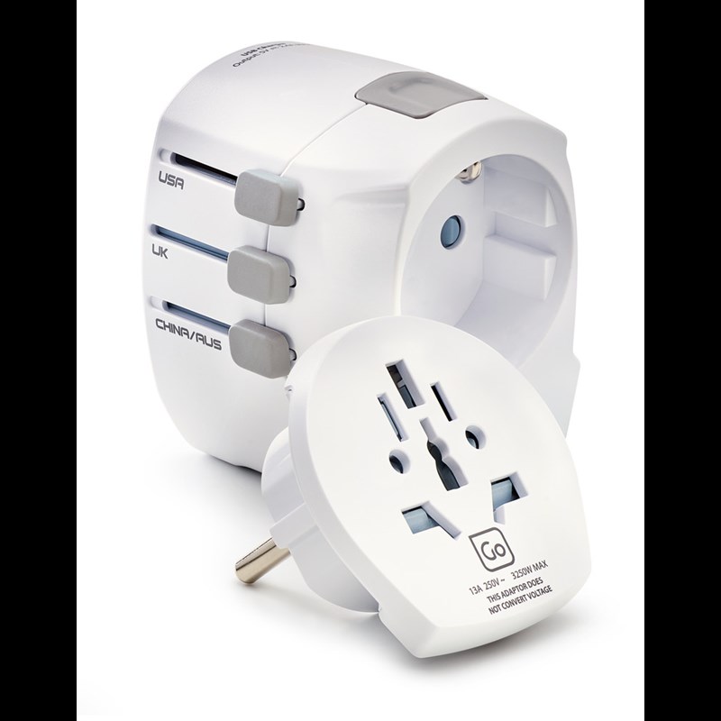 Go Travel Worldwide adaptor + USB Vit 1