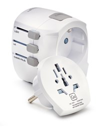 Go Travel Adaptor Worldwide adaptor+ USB Hvid 1