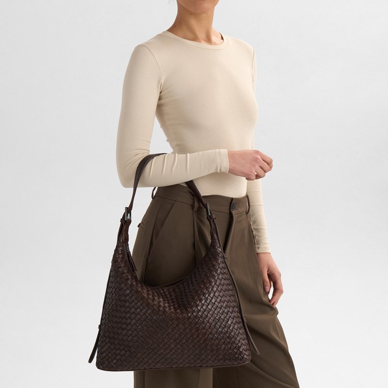MARKBERG Axelväska TribecaMBG Weave M. Brun 14" 8