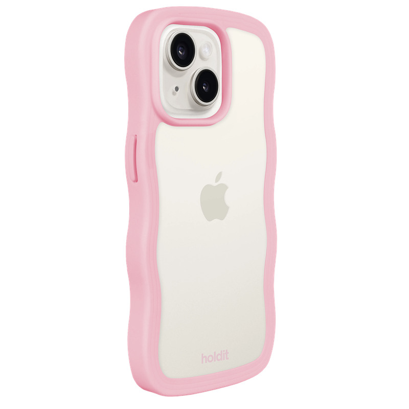 Holdit Mobilcover Wavy Transparent Pink Iphone 15 4