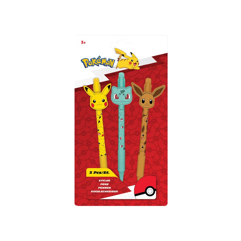 Pokèmon Kulspetspennor 3 st. Pokémon Röd
