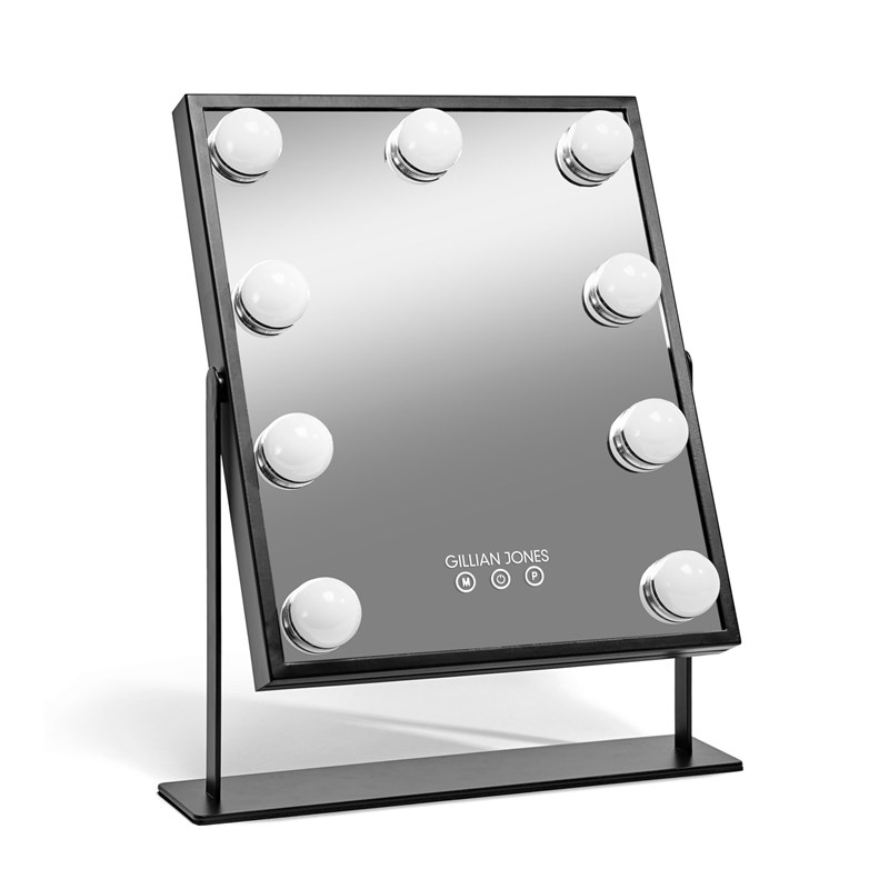 Gillian Jones Spejl Hollywood med LED Pærer Sort 3