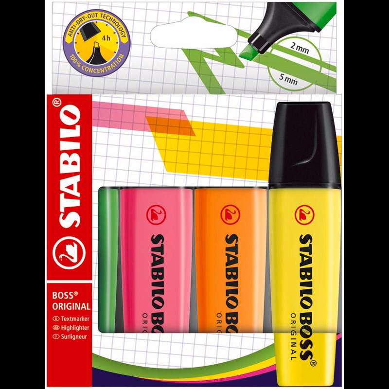 STABILO Highlighter Boss 4-pack Multi