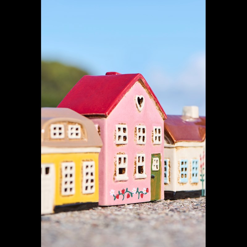 Ib Laursen Fyrfadsstage Hus Ebeltoft Lyserød 6